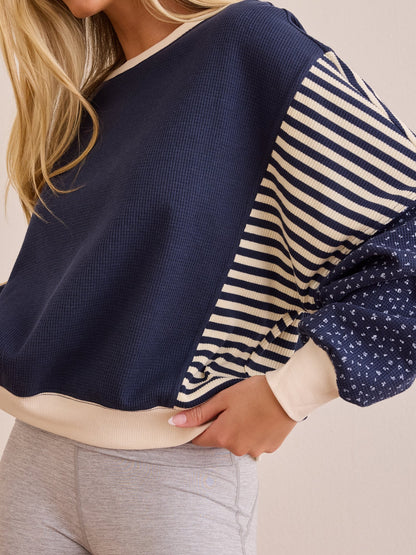 Contrast Patchwork Long Sleeve