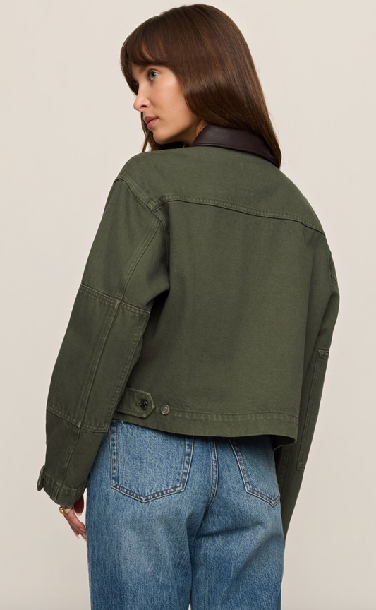 Rey Cropped Chore Jacket - Dusk Sage