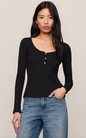 Audri Scalloped Top - Black