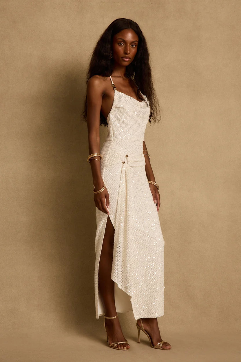 Bonita Ivory Sequin Maxi Dress