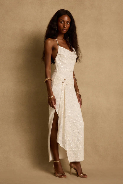 Bonita Ivory Sequin Maxi Dress