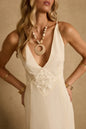 Maya Cream Chiffon Maxi Dress