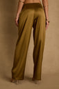 Olina Olive Satin Trousers