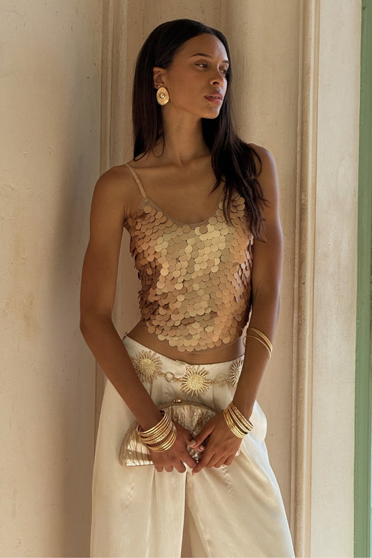 Seaton Rose Gold Payette Tank