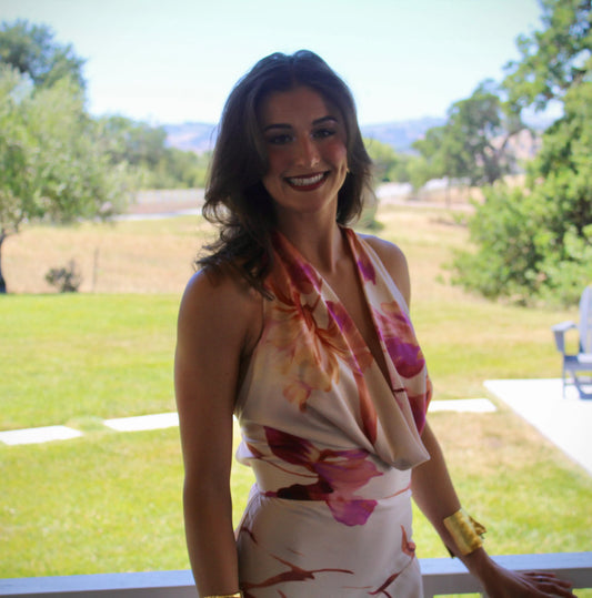 Valentina Light Pink Floral Maxi Dress